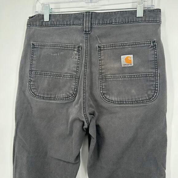 Men's Shadow Grey Carhartt Slim Tapered Rigby Dungaree Straight Fit Pants 31x32 - Picture 8 of 10